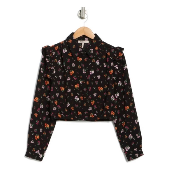 NWT💝BCBGENERATION Ruffle Shoulder Floral Print
Button-Up Top Size S - Picture 3 of 11